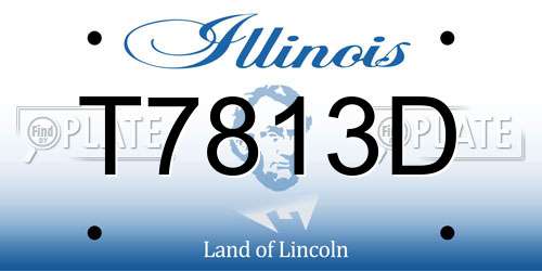 T7813D Illinois License Plate