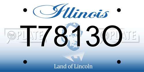 T7813O Illinois License Plate