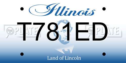 T781ED Illinois License Plate