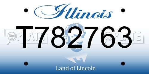 T782763 Illinois License Plate
