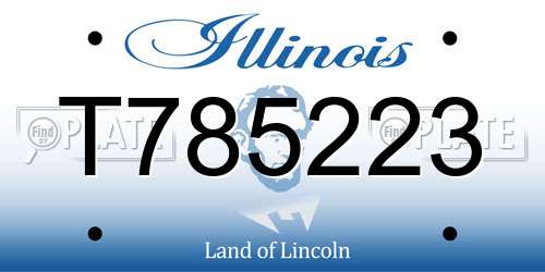 T785223 Illinois License Plate