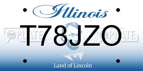 T78JZO Illinois License Plate