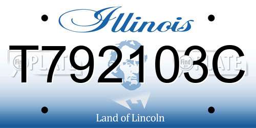 T792103C Illinois License Plate