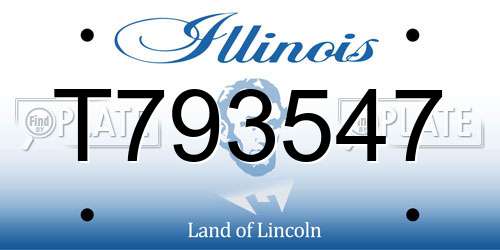 T793547 Illinois License Plate