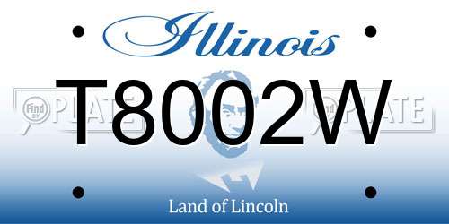 T8002W Illinois License Plate