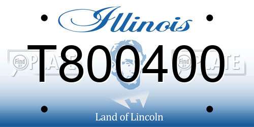 T800400 Illinois License Plate