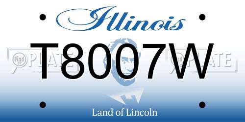 T8007W Illinois License Plate