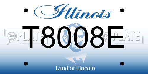 T8008E Illinois License Plate