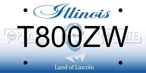 T800ZW Illinois License Plate