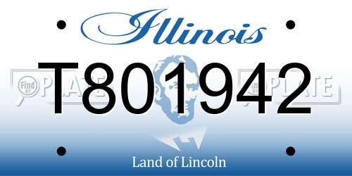 T801942 Illinois License Plate