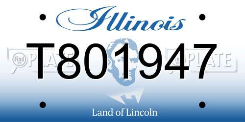 T801947 Illinois License Plate
