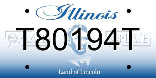 T80194T Illinois License Plate
