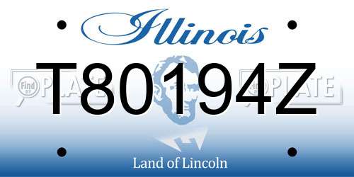 T80194Z Illinois License Plate