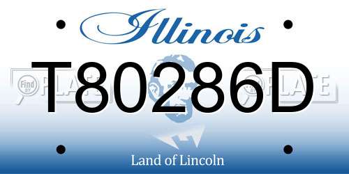 T80286D Illinois License Plate