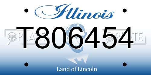 T806454 Illinois License Plate