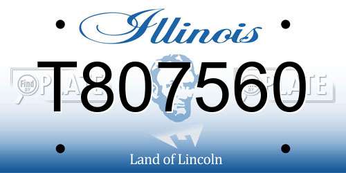T807560 Illinois License Plate