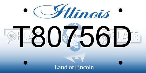 T80756D Illinois License Plate