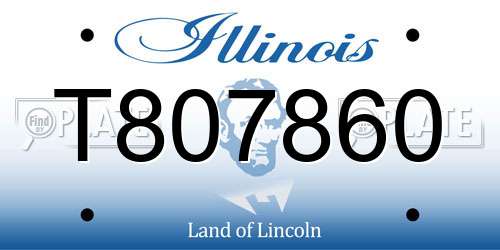 T807860 Illinois License Plate