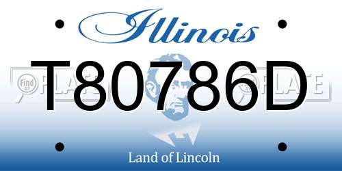 T80786D Illinois License Plate