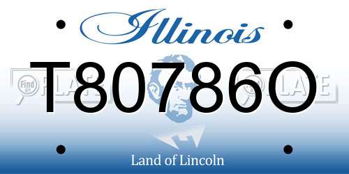 T80786O Illinois License Plate
