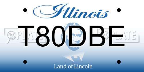 T80DBE Illinois License Plate