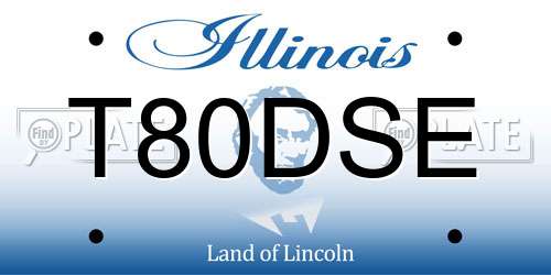 T80DSE Illinois License Plate