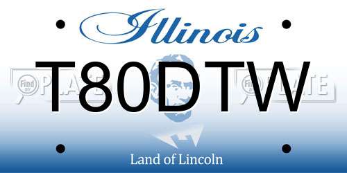 T80DTW Illinois License Plate