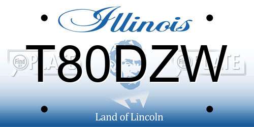 T80DZW Illinois License Plate