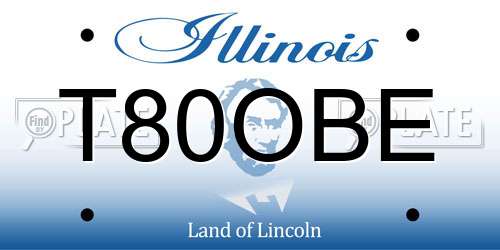 T80OBE Illinois License Plate