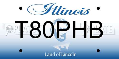 T80PHB Illinois License Plate