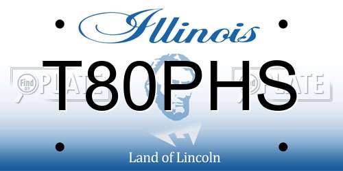 T80PHS Illinois License Plate