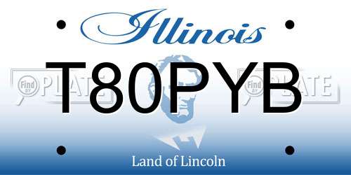 T80PYB Illinois License Plate