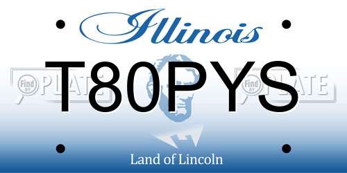 T80PYS Illinois License Plate