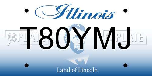 T80YMJ Illinois License Plate