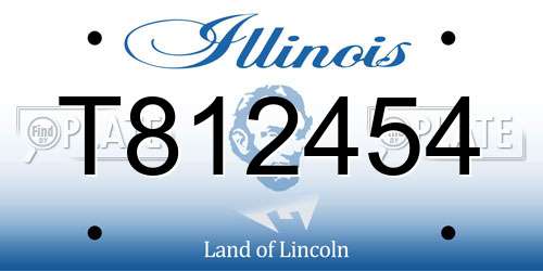 T812454 Illinois License Plate