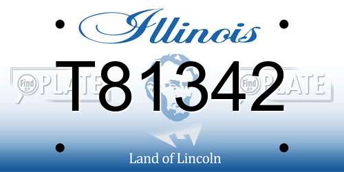 T81342 Illinois License Plate