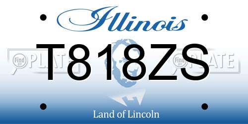 T818ZS Illinois License Plate