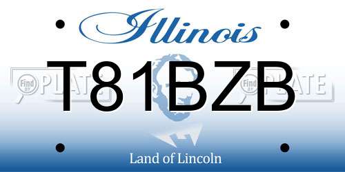 T81BZB Illinois License Plate
