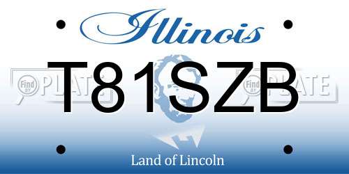 T81SZB Illinois License Plate