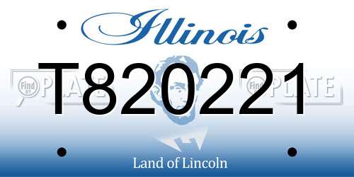 T820221 Illinois License Plate