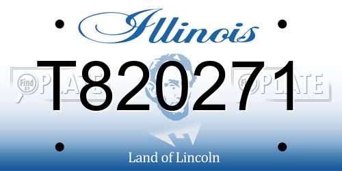 T820271 Illinois License Plate