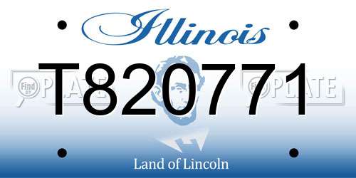 T820771 Illinois License Plate