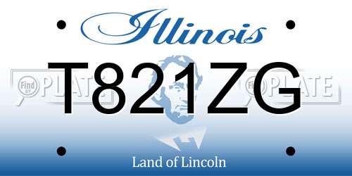 T821ZG Illinois License Plate