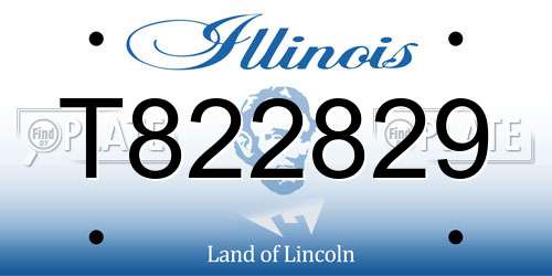 T822829 Illinois License Plate