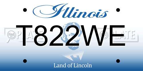 T822WE Illinois License Plate