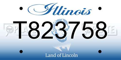 T823758 Illinois License Plate