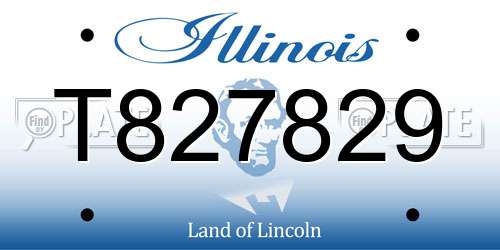 T827829 Illinois License Plate