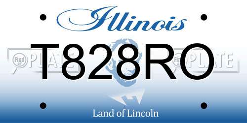 T828RO Illinois License Plate