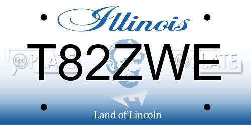T82ZWE Illinois License Plate
