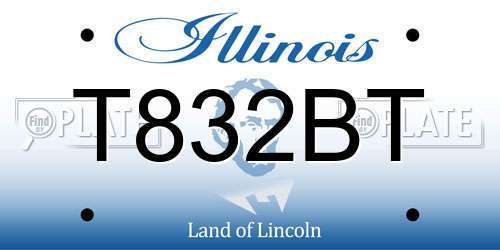 T832BT Illinois License Plate